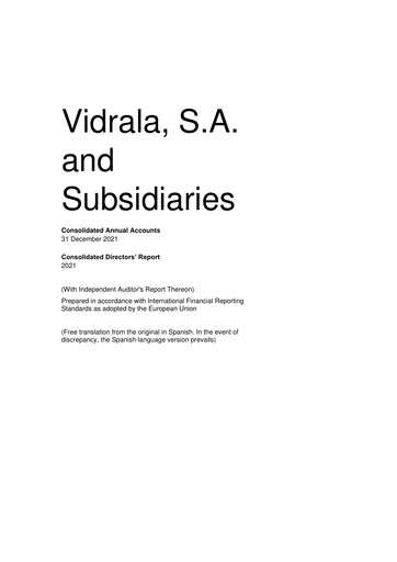 Thumbnail Vidrala Financial Statement 2021