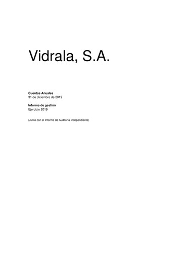 Thumbnail Vidrala Financial Statement 2019