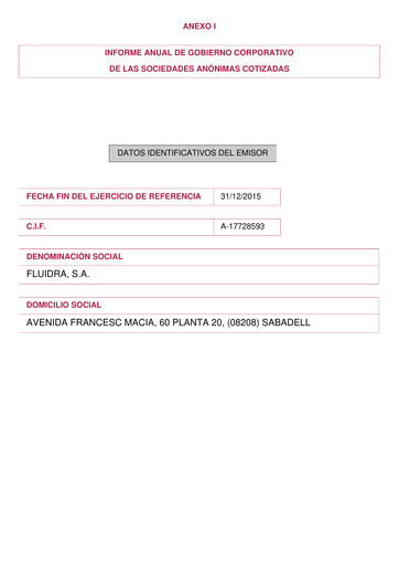 Thumbnail Fluidra Annual Report 2015