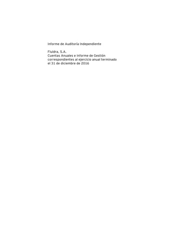 Thumbnail Fluidra Annual Report 2016