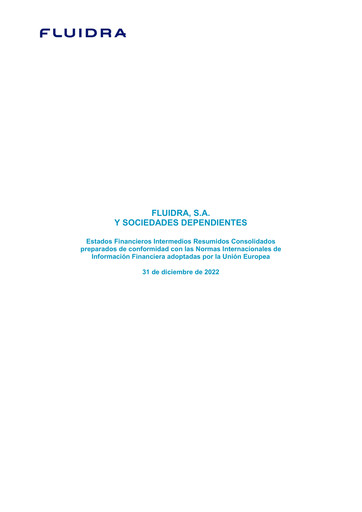 Thumbnail Fluidra Financial Statement 2022
