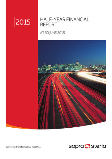 Thumbnail Sopra Steria Group Half-year Report 2015-h1