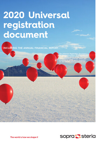 Thumbnail Sopra Steria Group Universal Registration Document 2020