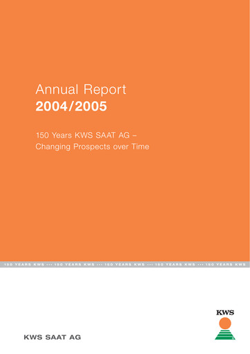 Vorschaubild KWS Jahresbericht 2004-2005