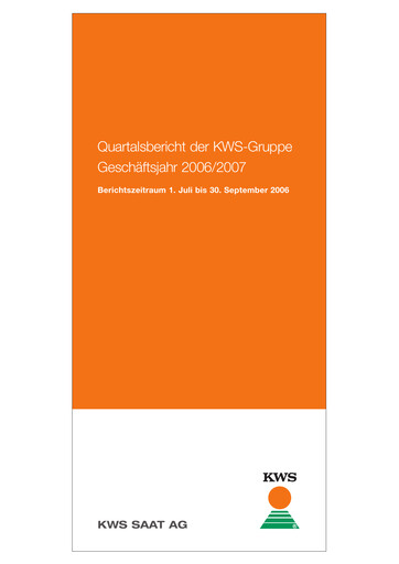 Thumbnail KWS Quarterly Report 2006-q1