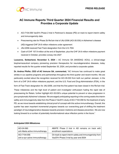 Thumbnail AC Immune Quarterly Report 2024-q3
