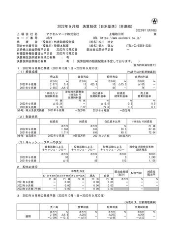 Thumbnail Axel Mark Financial Statement fy2022