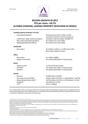 Thumbnail Altarea Financial Report 2017