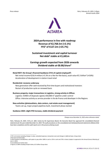 Thumbnail Altarea Financial Report 2024