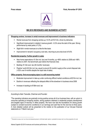 Thumbnail Altarea Quarterly Report 2010-q3