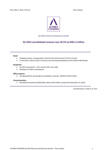 Thumbnail Altarea Quarterly Report 2013-q1