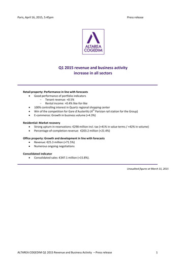 Thumbnail Altarea Quarterly Report 2015-q1