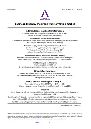 Thumbnail Altarea Quarterly Report 2022-q1