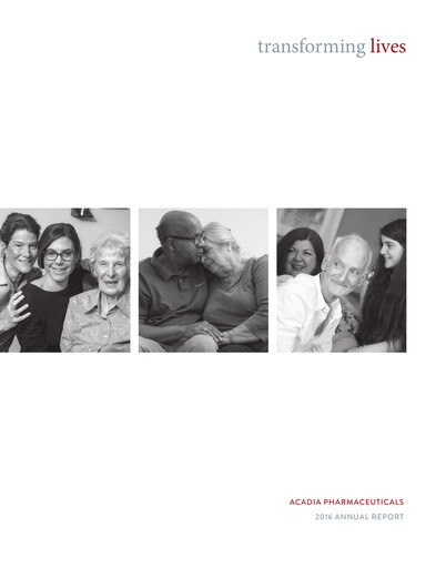 Miniature ACADIA Pharmaceuticals Rapport annuel 2016
