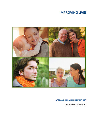 Miniature ACADIA Pharmaceuticals Rapport annuel 2018
