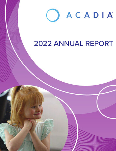 Miniature ACADIA Pharmaceuticals Rapport annuel 2022