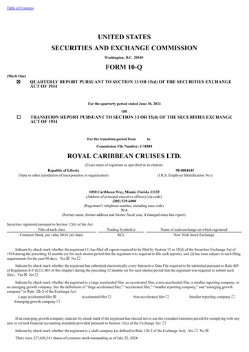 Thumbnail Royal Caribbean Group Quarterly Report 2024-q2