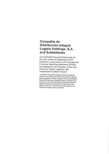 Thumbnail Logista (Compañía de Distribución Integral Logista) Financial Statement fy2016