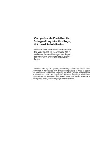 Thumbnail Logista (Compañía de Distribución Integral Logista) Financial Statement fy2017