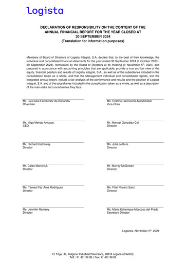 Thumbnail Logista (Compañía de Distribución Integral Logista) Financial Statement fy2024