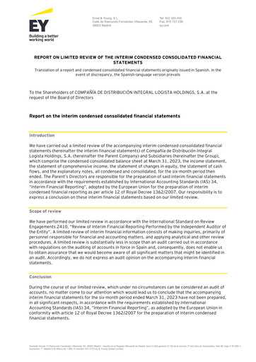 Thumbnail Logista (Compañía de Distribución Integral Logista) Financial Statement 2023-h1