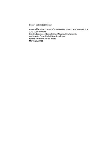 Thumbnail Logista (Compañía de Distribución Integral Logista) Half-year Report 2021-h1