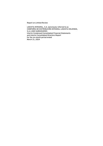 Thumbnail Logista (Compañía de Distribución Integral Logista) Half-year Report 2024-h1
