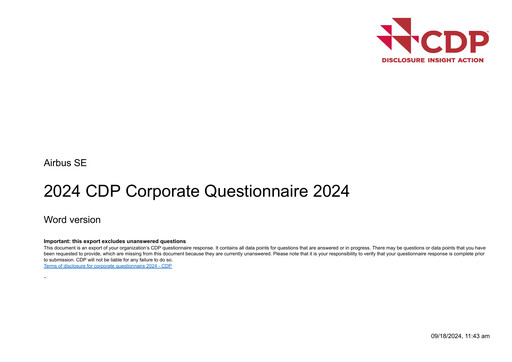 Thumbnail Airbus ESG Report 2024