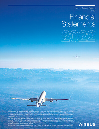 Thumbnail Airbus Financial Statement 2022