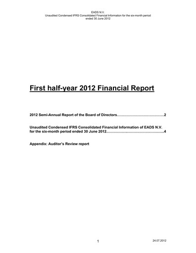 Thumbnail Airbus Half-year Report 2012-h1