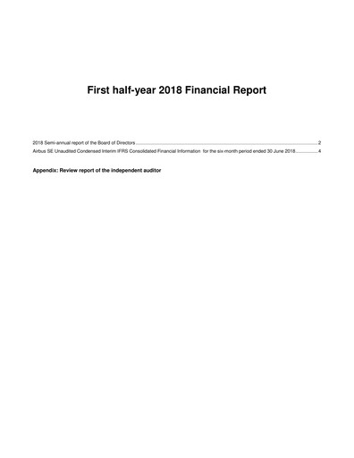 Thumbnail Airbus Half-year Report 2018-h1