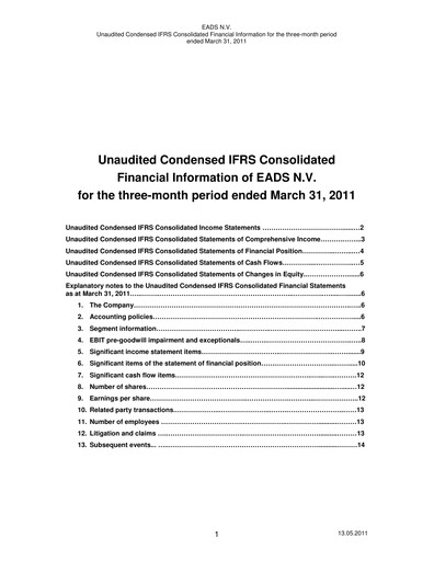 Thumbnail Airbus Quarterly Report 2011-q1