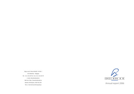 Thumbnail Brederode Annual Report 2006