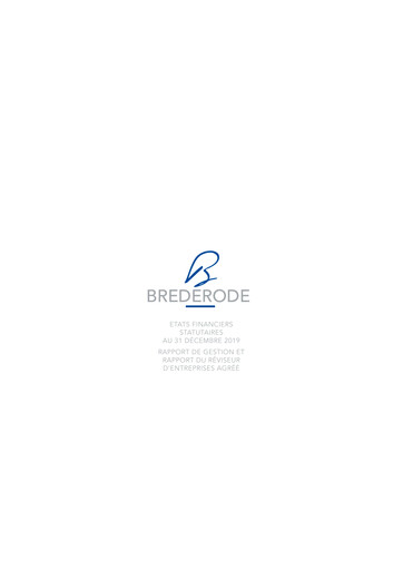 Miniature Brederode Bilan financier 2019