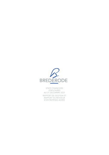 Miniature Brederode Bilan financier 2021