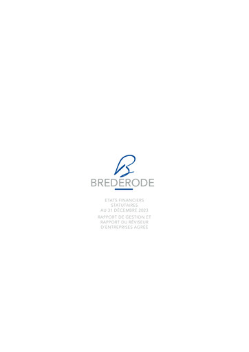 Miniature Brederode Bilan financier 2023
