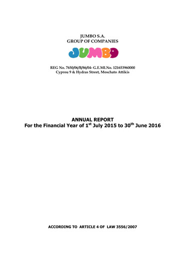 Thumbnail Jumbo S.A.
 Annual Report 2015-2016