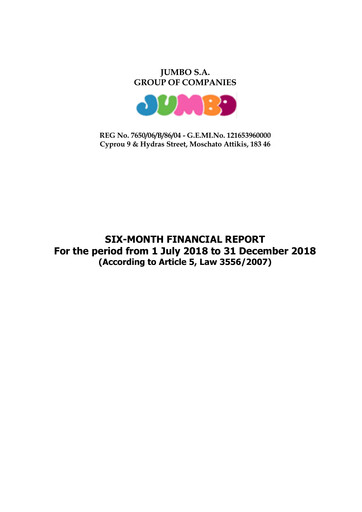 Thumbnail Jumbo S.A.
 Financial Statement 2018-h1