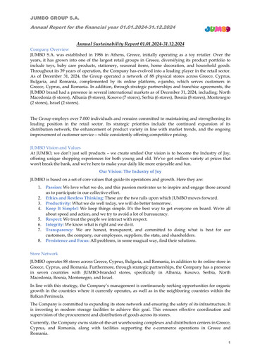 Thumbnail Jumbo S.A.
 Sustainability Report 2024