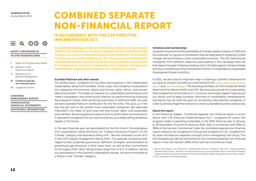 Thumbnail Jungheinrich Sustainability Report 2021