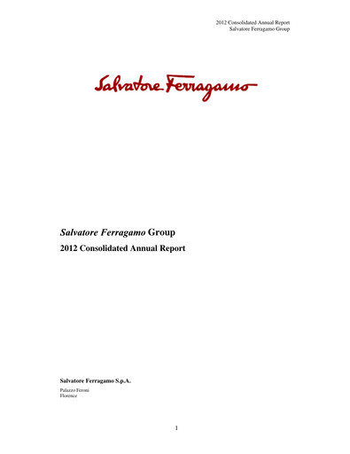 Vorschaubild Salvatore Ferragamo Jahresbericht 2012