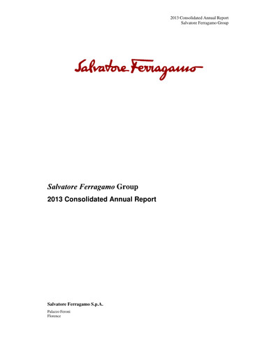 Vorschaubild Salvatore Ferragamo Jahresbericht 2013