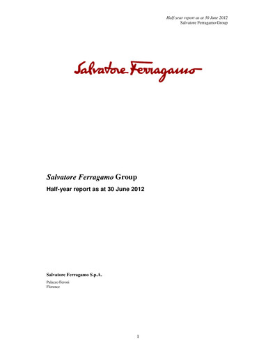 Miniature Salvatore Ferragamo Rapport semestriel 2012-h1