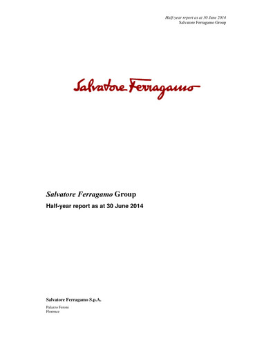 Miniature Salvatore Ferragamo Rapport semestriel 2014-h1