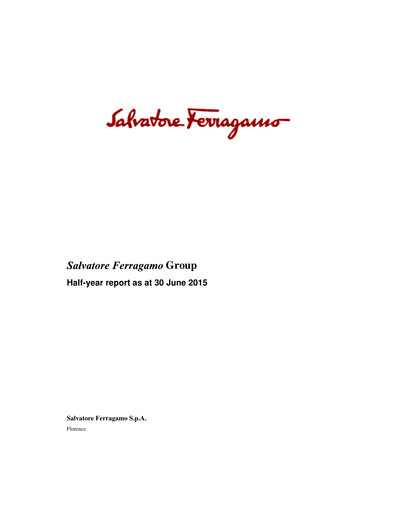 Miniature Salvatore Ferragamo Rapport semestriel 2015-h1