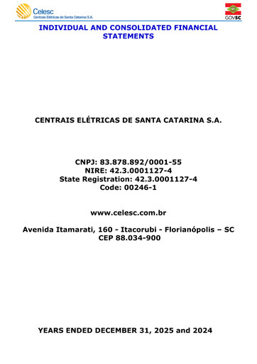 Thumbnail Celesc (Centrais Elétricas de Santa Catarina) Financial Statement 2025
