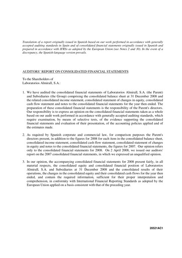 Thumbnail Almirall Financial Statement 2008