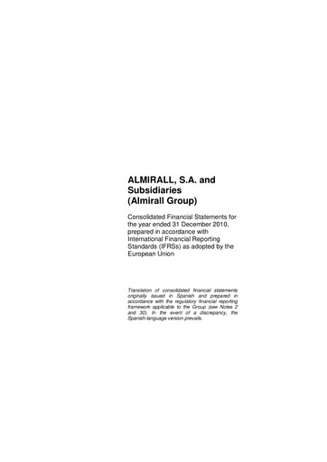 Thumbnail Almirall Financial Statement 2010