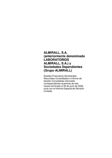 Thumbnail Almirall Financial Statement 2009-h1