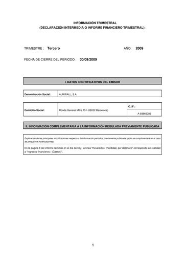 Vorschaubild Almirall Quartalsbericht 2009-q3